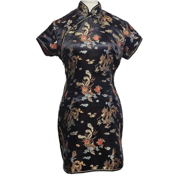 Vintage Dresses & Skirts - Vintage Cheongsam Midi Dress